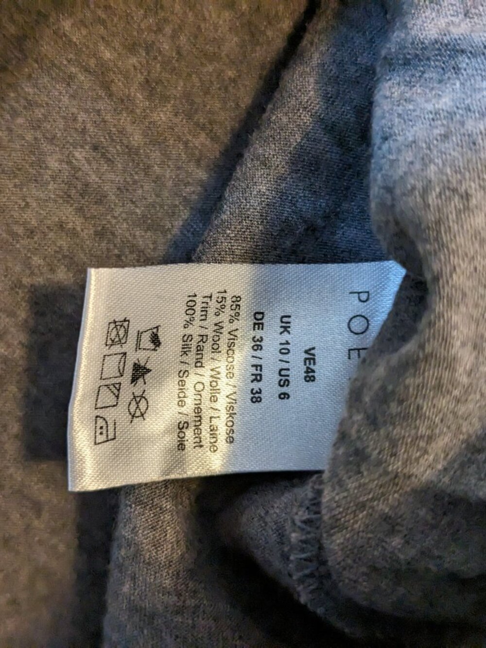 Poetry Gray Wool Silk Top Womens US 6 Small Lagenlook Minimalist Layered Knit - Picture 6 of 7